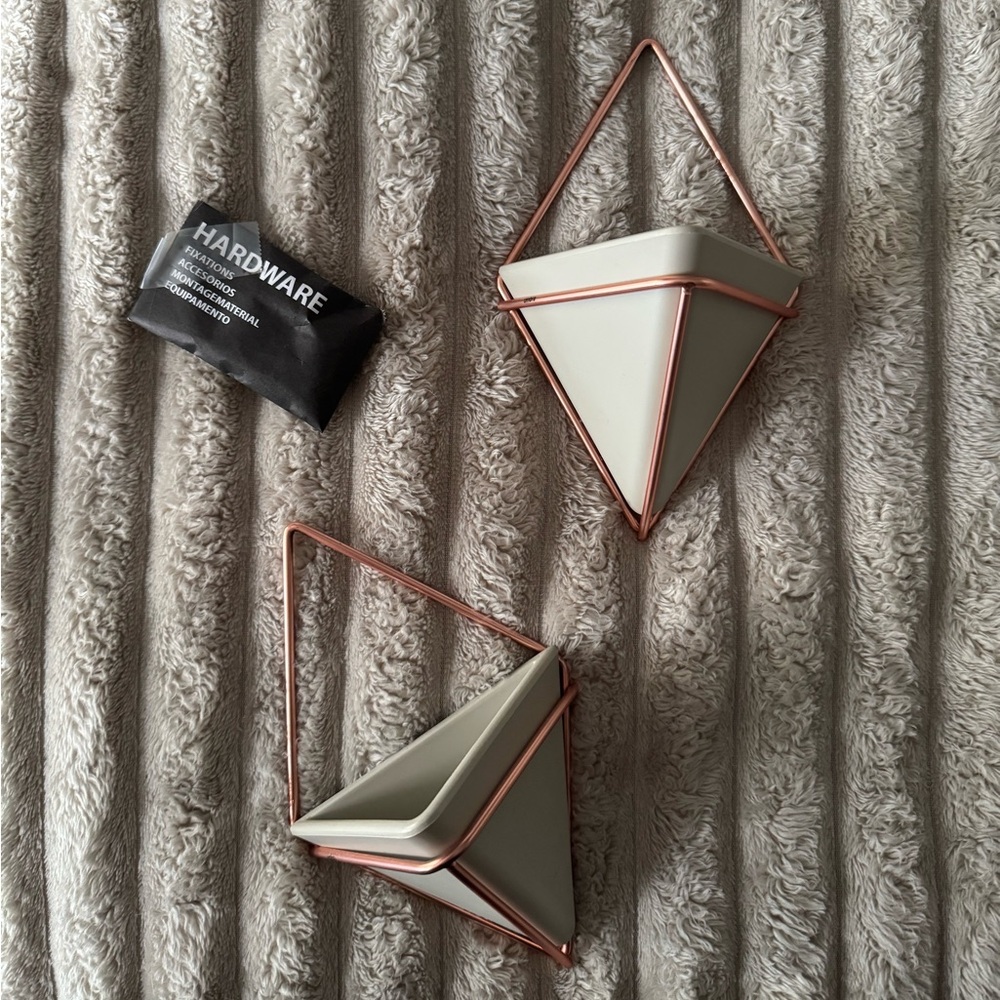Geometric Wall Planters with Rose Gold Frame